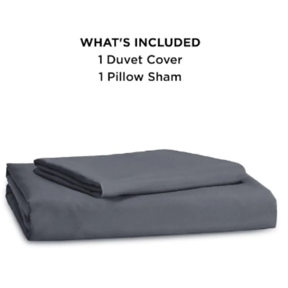 Dark Grey Duvet Cover Twin/Twin XL 2-Piece Set 1 Duvet Cover 1 Pillow Sham